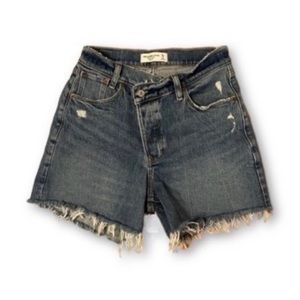 NWOT Abercrombie and Fitch High Rise Crossover Dad Shorts, Jean, Size 25/0